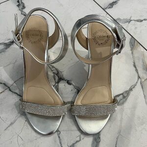 I. Miller silver heels with rhinestones